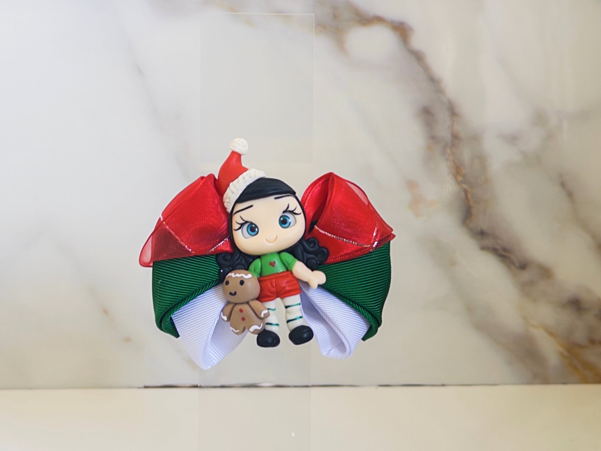 Natalia & Gingerbread Friend - Hair Clip | Ballad Bows - Magic in every bow!