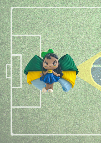 Brazilian Morena Cheerleader Hair Clip | Ballad Bows - Magic in every bow!