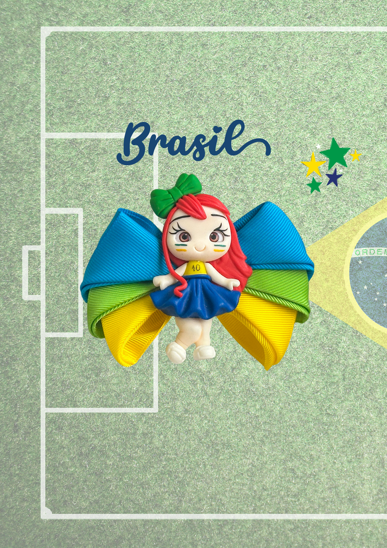 Brazilian Ginger Cheerleader Hair Clip | Ballad Bows - Magic in every bow!